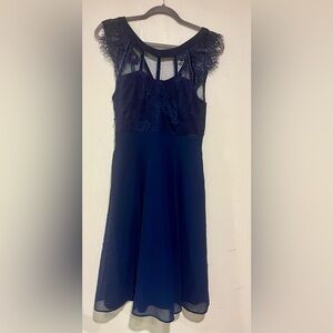 Elegant Navy Blue Sleeveless Dress